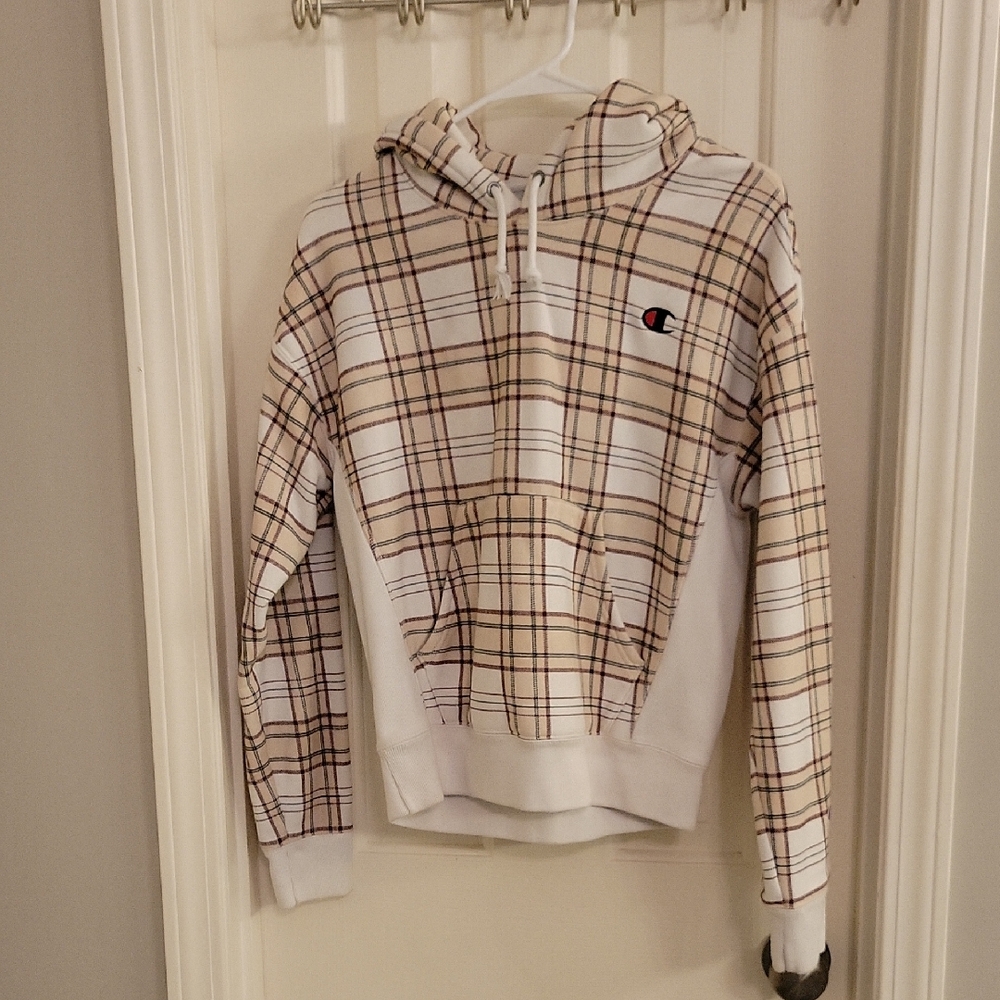 Champion Cropped Plaid Hoodie